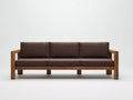 Dreisitzer-Sofa aus Holz 224×84×82 cm – Braun Dunkelbraun – offener Rahmen
