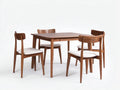 Esszimmer Tisch- und Stuhlset aus Holz 180×140×82 cm – Braun Beige – kompakte Essgruppe