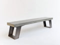 Gartenbank 190×42×44 cm Beton Grau - industrielle Sitzbank mit offenem Metallgestell