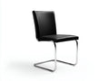 Esszimmerstuhl Kunstleder 52×58×87 cm Schwarz Silber - moderner Freischwinger für das Esszimmer