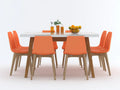 Tisch- und Stuhlset 200×100×75 cm Orange Weiß - rechteckiger Esstisch mit 8 Stühlen