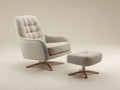 Sessel 82×78×102 cm - Stoff beige - Wohnzimmer moderner Relaxsessel mit Fußhocker