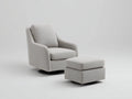 Sessel 86×80×98 cm - Stoff hellgrau - Wohnzimmer drehbarer Relaxsessel mit Fußhocker