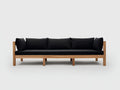 Sofa Wohnzimmer Holz 240×85×82 cm - schwarz - modernes Sitzmöbel mit Holzrahmen