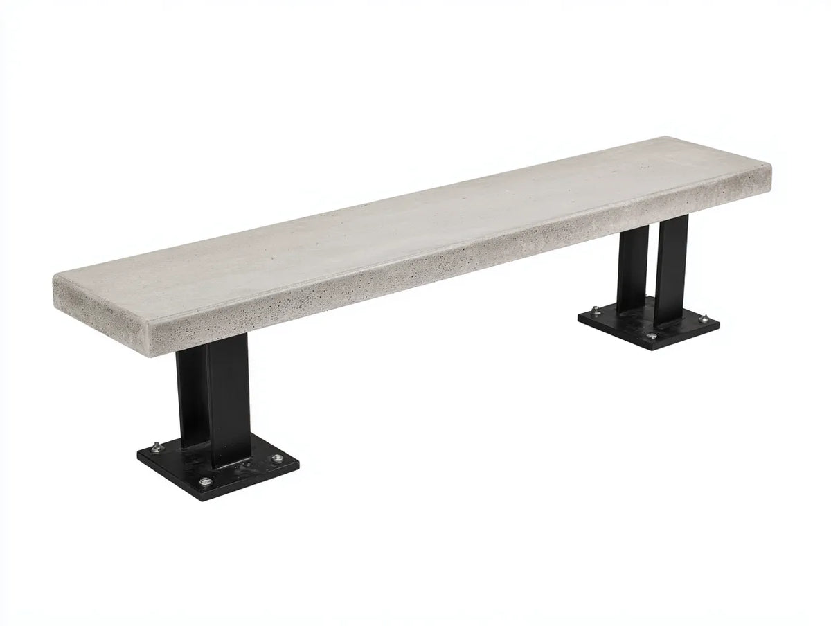 Gartenbank 180×45×45 cm - Betonoptik weiß - Moderne Außenbank für Terrasse und Garten