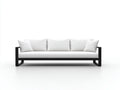 Sofa Wohnzimmer Holzrahmen 230×90×78 cm - weiß schwarz - modernes Sitzmöbel für Wohnbereich