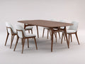 Esszimmer Tisch- und Stuhlset aus Holz 220×170×86 cm – Braun Weiß – großzügige Essgruppe