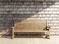 Gartenbank aus Holz 172×66×94 cm – Hellbraun – horizontale Lattenstruktur mit Armlehnen