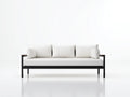 Sofa 205×78×76 cm Metall Weiß/Schwarz - minimalistisches 3-Sitzer-Design für Wohnzimmer