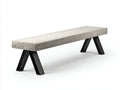Gartenbank Beton 190×44×46 cm - Grau/Schwarz - markante Metallrahmen für den Außenbereich