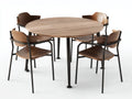 Tisch-Und-Stuhlset Esszimmer Holz 160×90×75 cm - Natur - runder Essbereich mit Holzstühlen