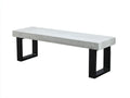 Gartenbank 170×42×46 cm - Betonoptik grau - Außenbank mit schwarzer Basis modern